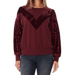 William Rast Hannah Sweatshirt w/ Velvet Detail